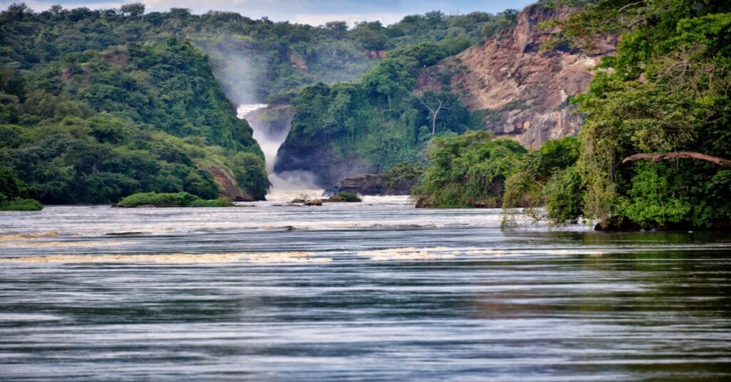 Imagen de la naturaleza ugandesa en el Parque Nacional Murchison Falls, con sus emblemáticas cataratas