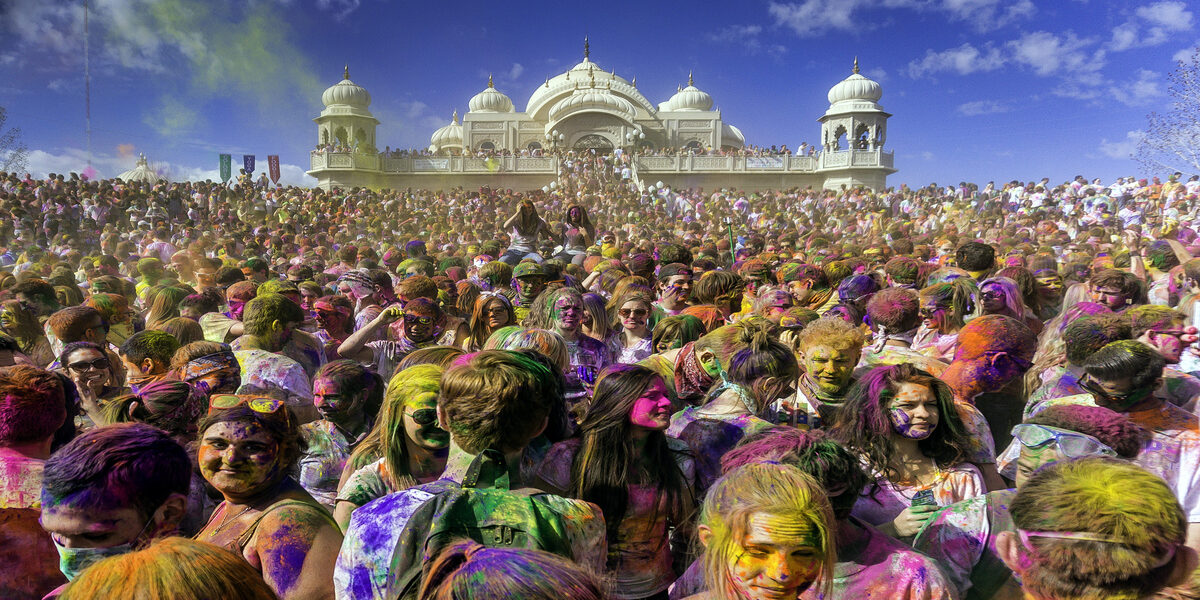 Celebración del Holi en un lugar de la India