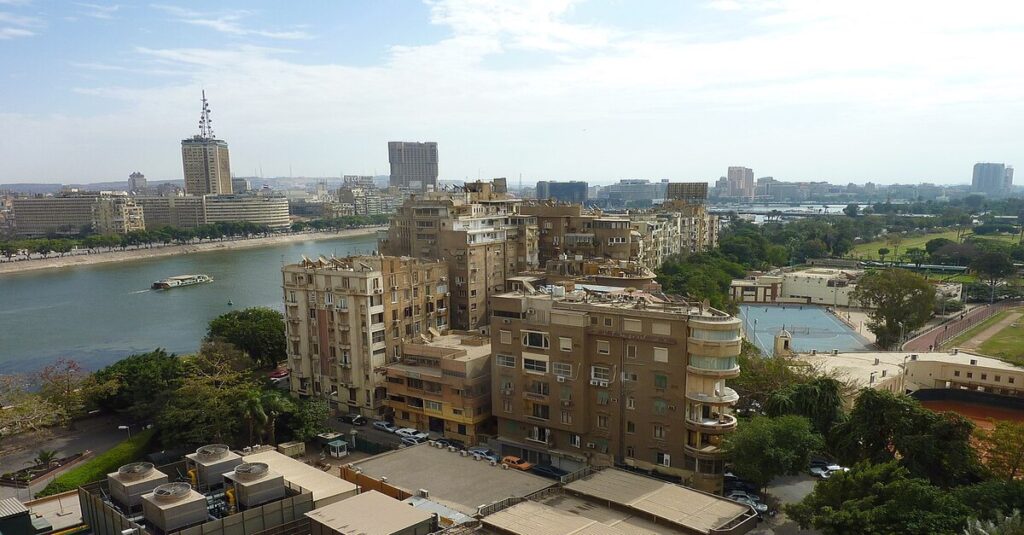 Perspectiva del barrio de Zamalek, junto al Nilo