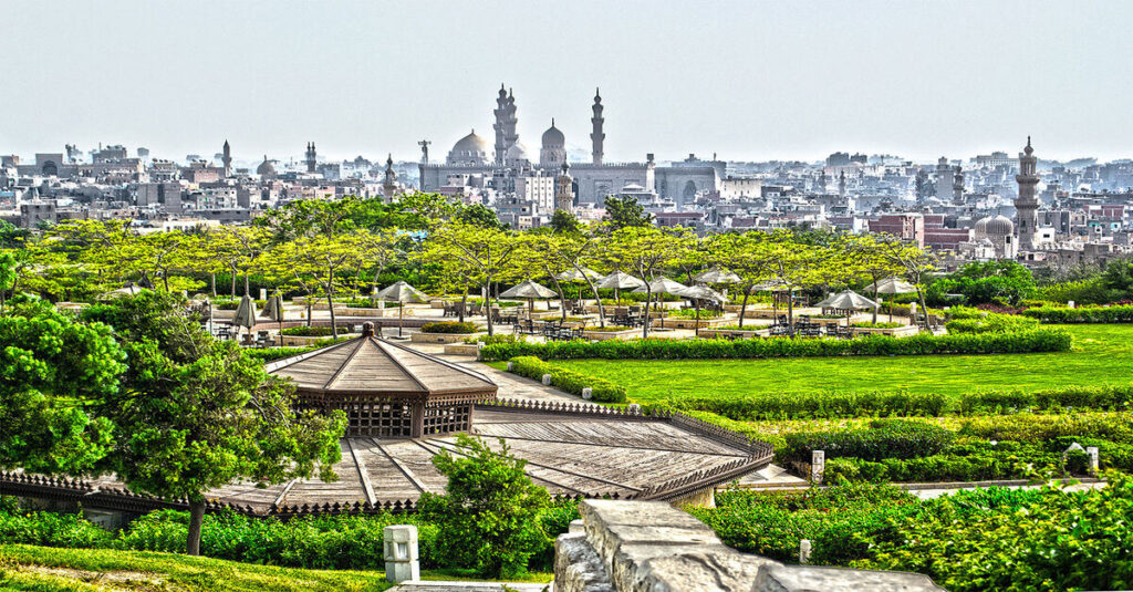 Vistas de El Cairo desde el parque Al-Azhar