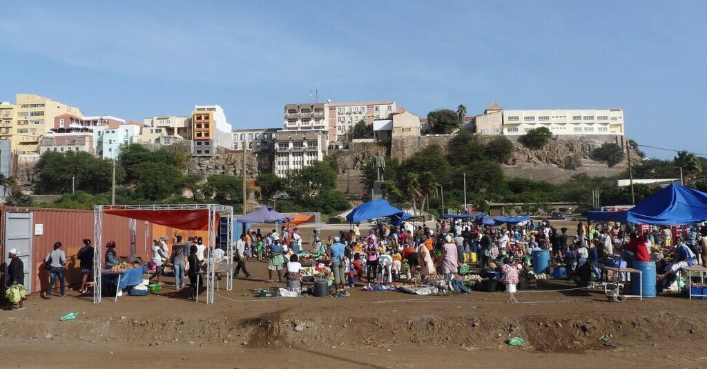 El barrio del Plateau en Praia, la capital de la isla de Santiago