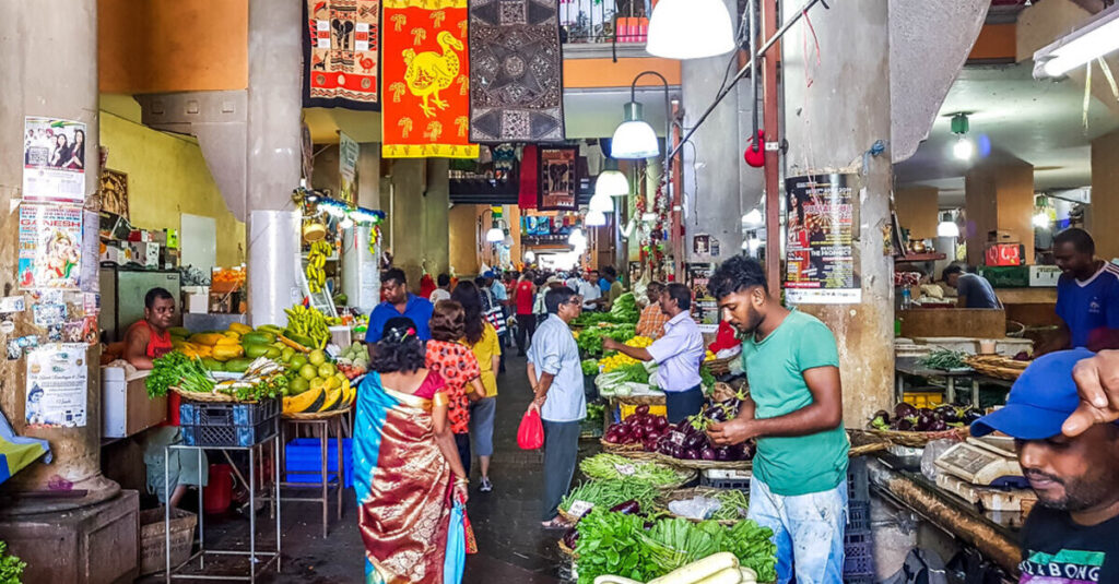 Mercado central de Port Louis, la capital de Mauricio