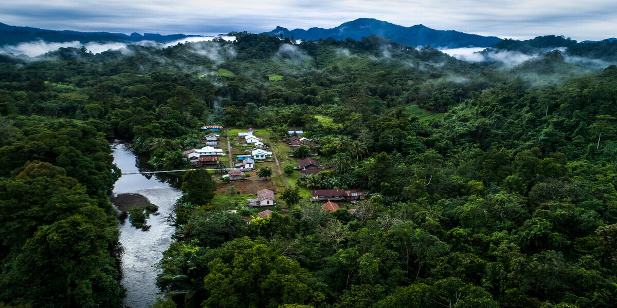 Vista aérea de una zona de Kalimantan, el lado indonesio de Borneo