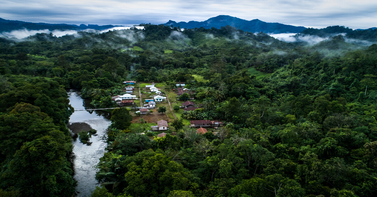 Vista aérea de una zona de Kalimantan, el lado indonesio de Borneo