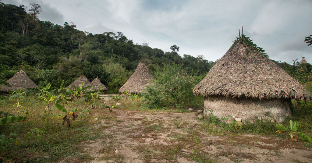 Aldea de una comunidad indígena en el Amazonas colombiano