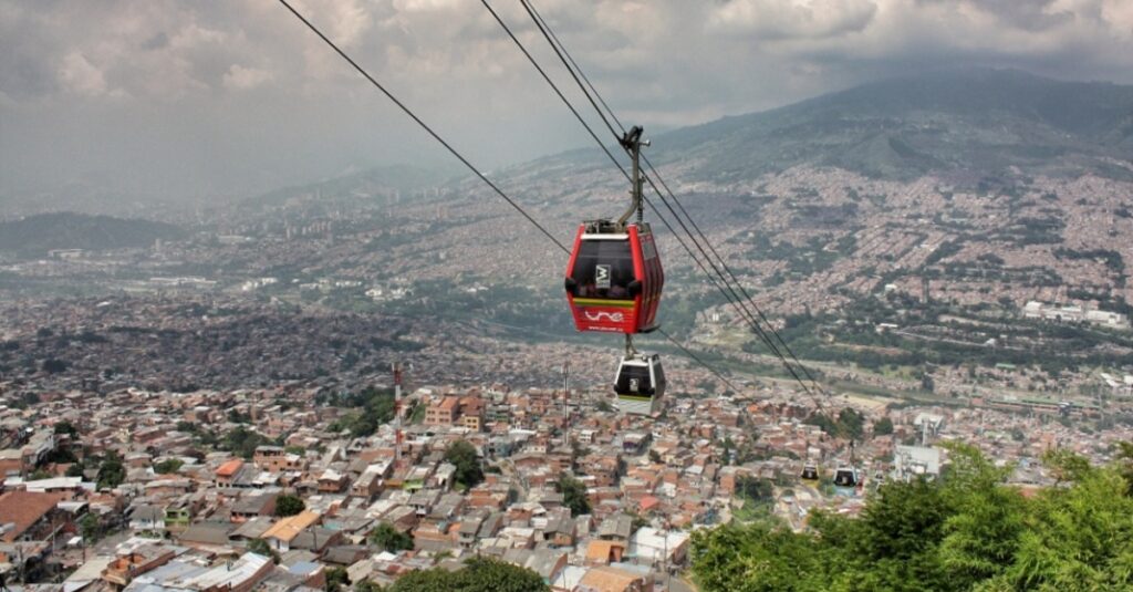 El popular metrocable de Medellín