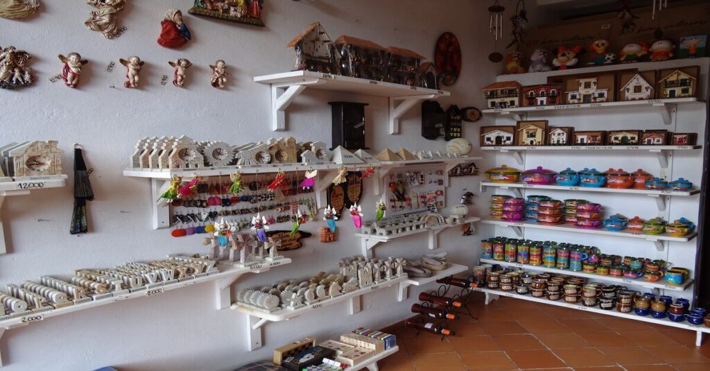 Puesto de artesanía en Barichara