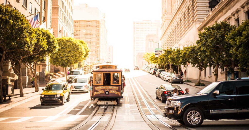 La emblemática California Street, en San Francisco
