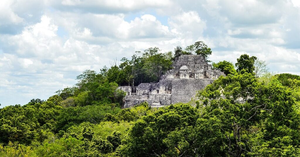 Yacimiento arqueológico en la Reserva de la Biosfera de Calakmul