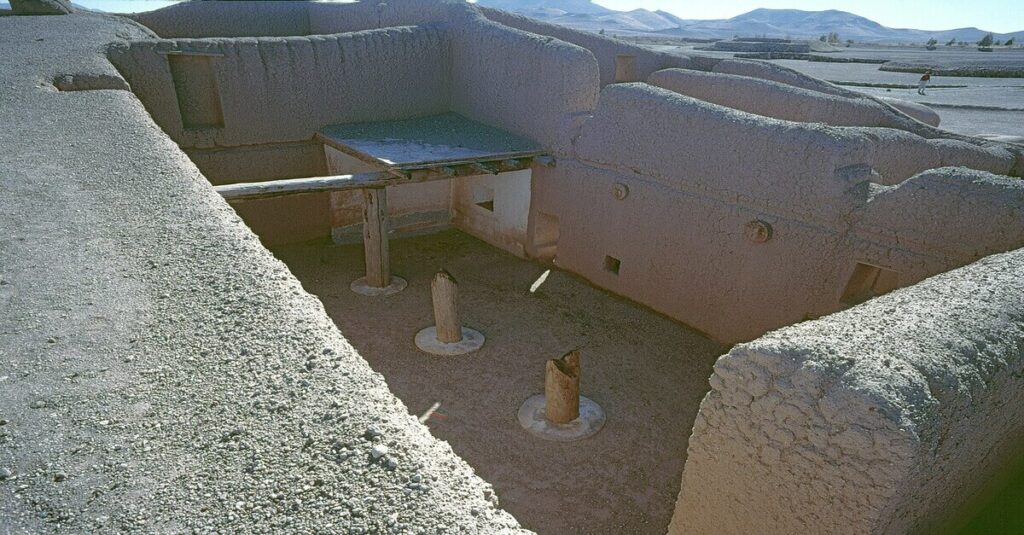 Restos arqueológicos del interior de las antiguas casas de Paquimé
