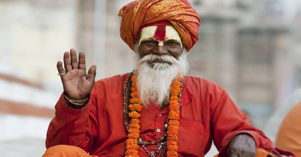 Los sadhus, los monjes nómadas de la India 1 Un monje sadhu de la India
