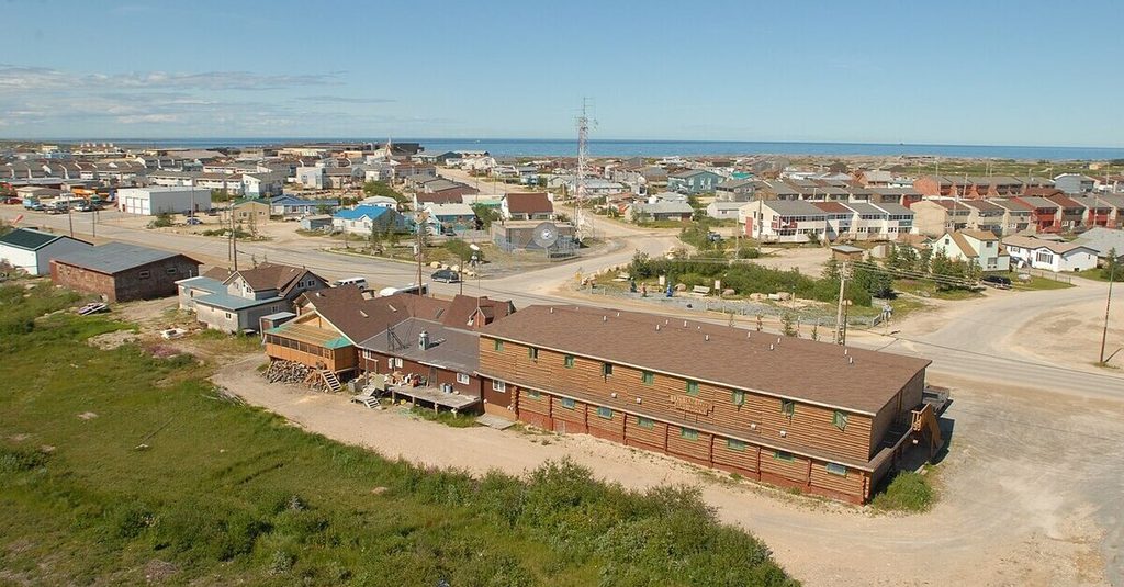 Vista aérea de Churchill, en Manitoba (Canadá)